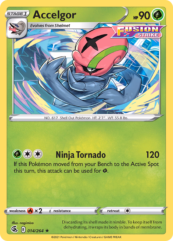Accelgor Pokemon card (014/264, Fusion Strike)