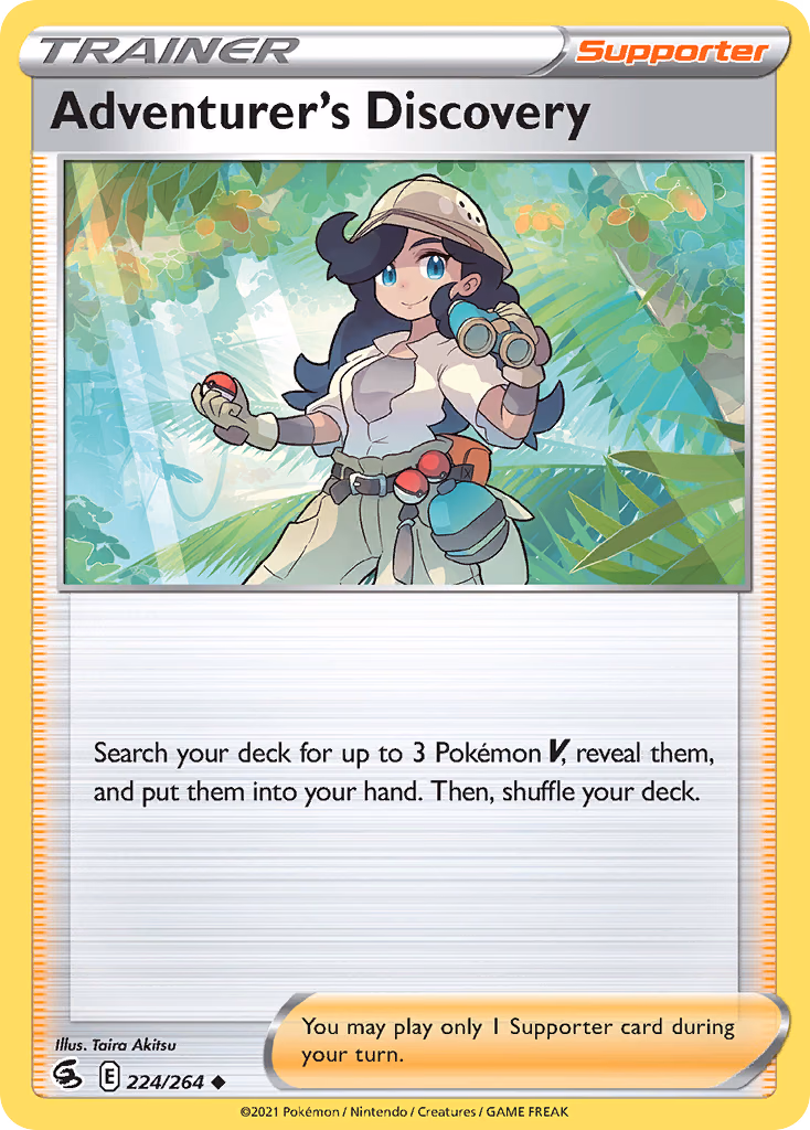 Adventurer's Discovery Pokemon card (224/264, Fusion Strike)