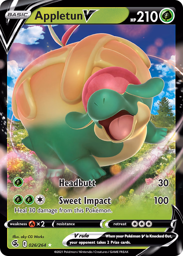 Appletun V Pokemon card (026/264, Fusion Strike)