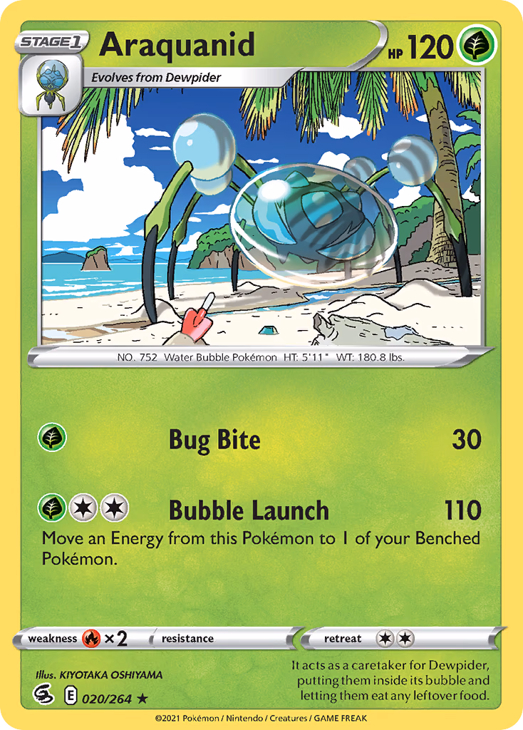 Araquanid Pokemon card (020/264, Fusion Strike)