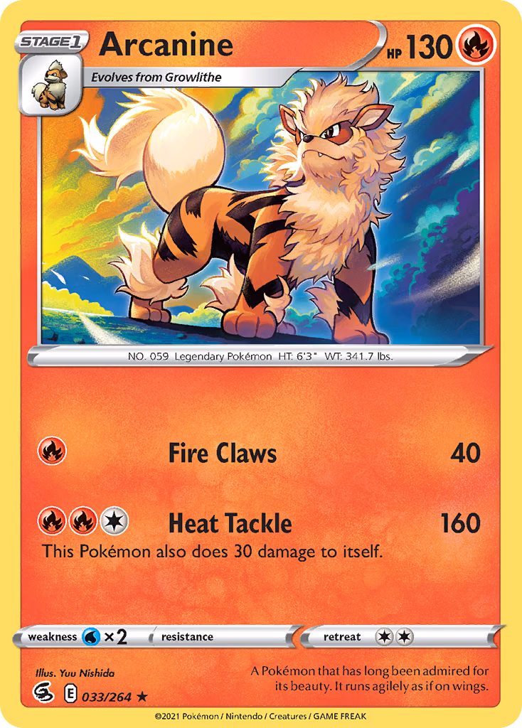 Arcanine Pokemon card (033/264, Fusion Strike)