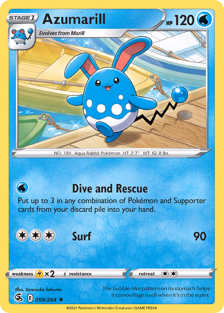 Azumarill Pokemon card (059/264, Fusion Strike)