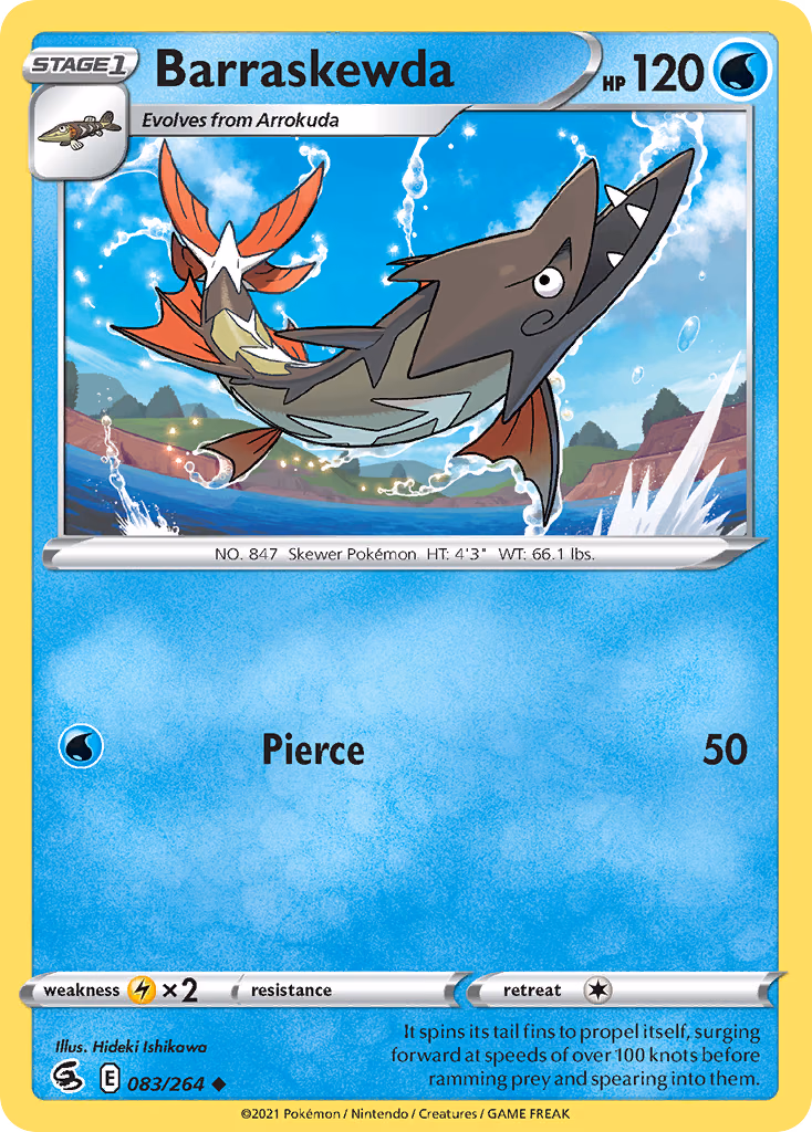 Barraskewda Pokemon card (083/264, Fusion Strike)