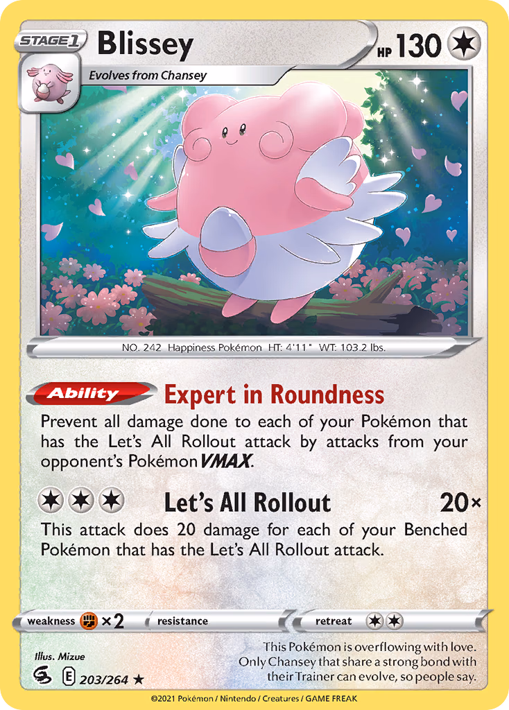 Blissey Pokemon card (203/264, Fusion Strike)