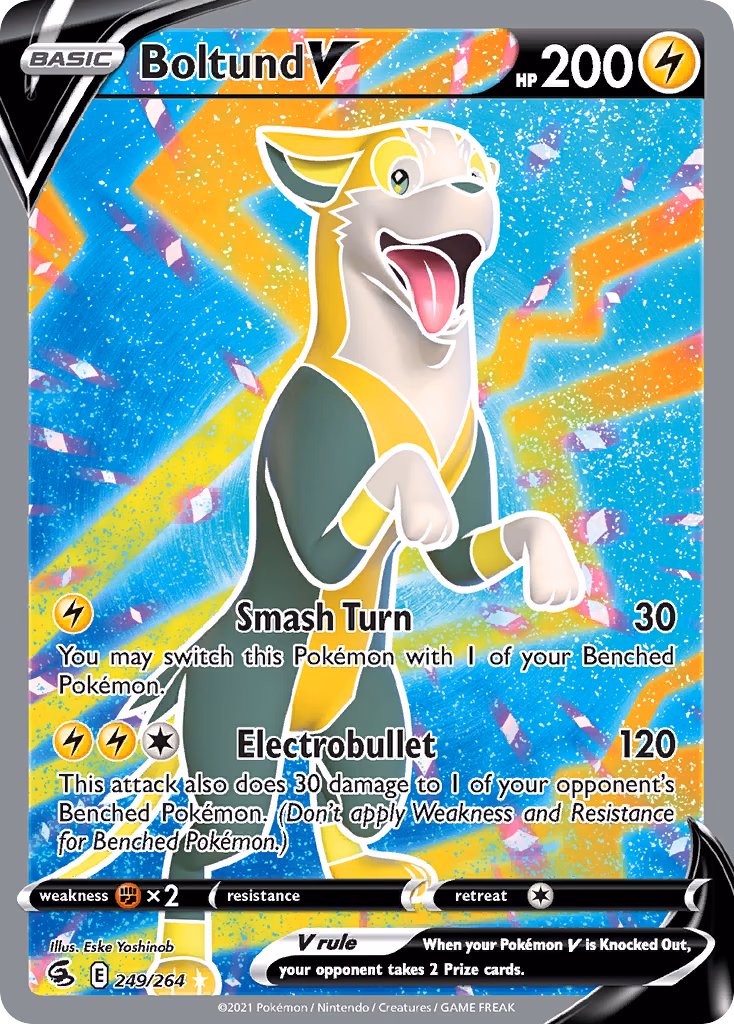 Boltund V Pokemon card (249/264, Fusion Strike)