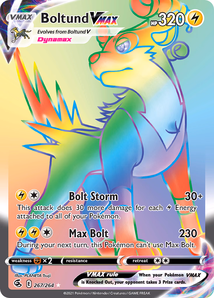Boltund VMAX Pokemon card (267/264, Fusion Strike)
