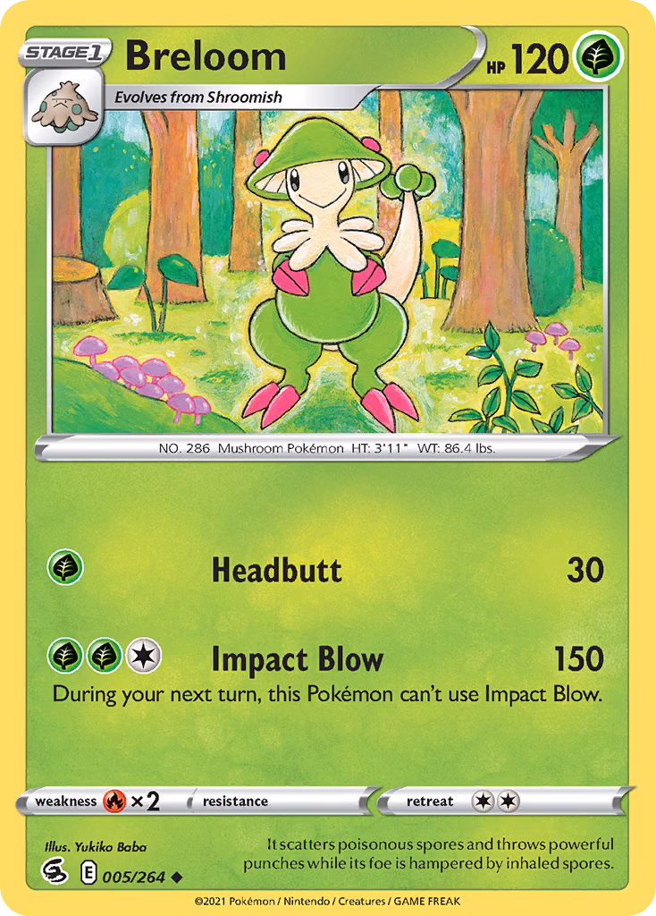 Breloom Pokemon card (005/264, Fusion Strike)