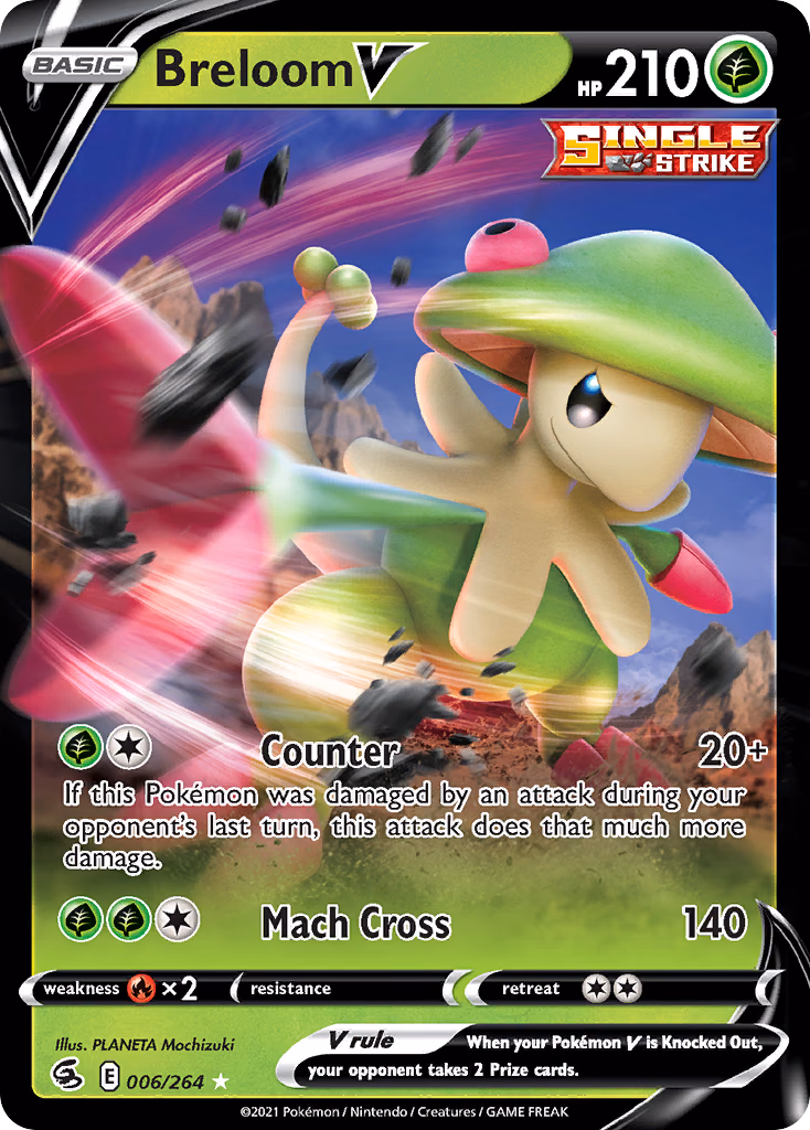 Breloom V Pokemon card (006/264, Fusion Strike)