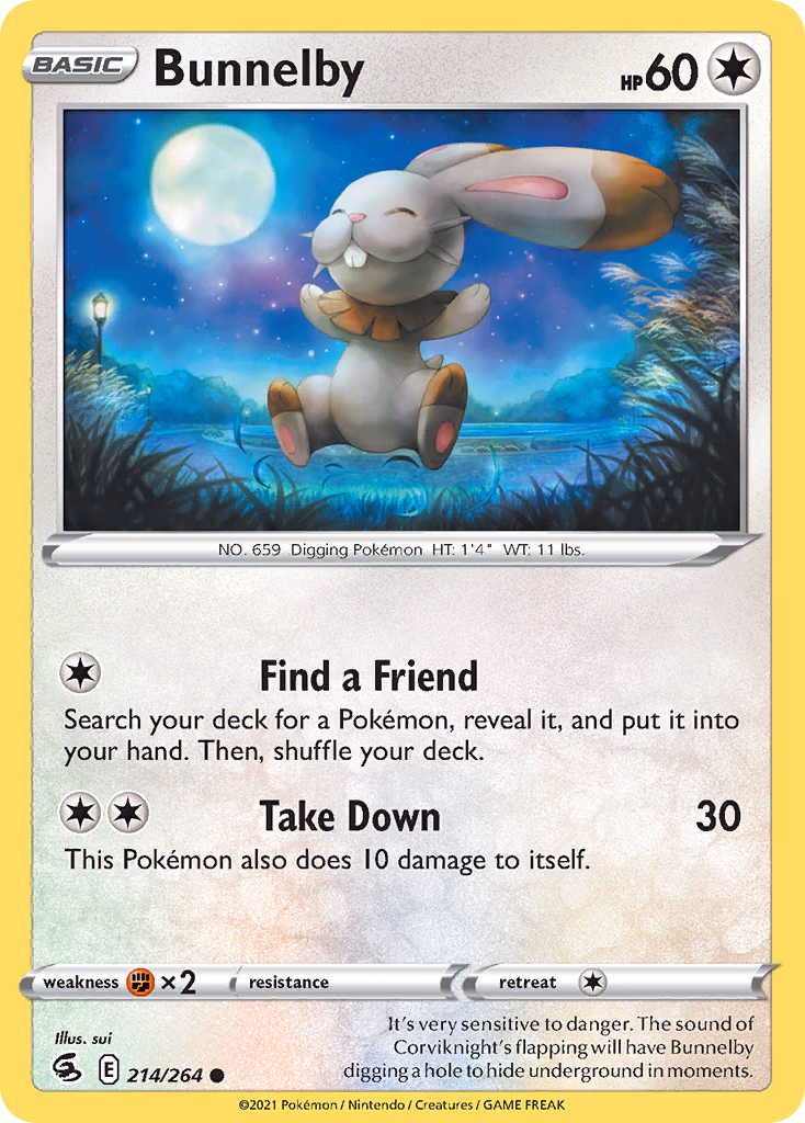 Bunnelby Pokemon card (214/264, Fusion Strike)