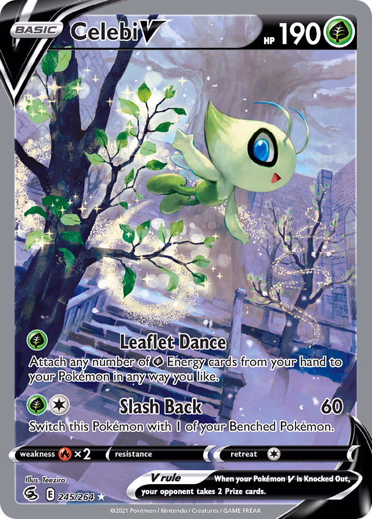 Celebi V Pokemon card (245/264, Fusion Strike)