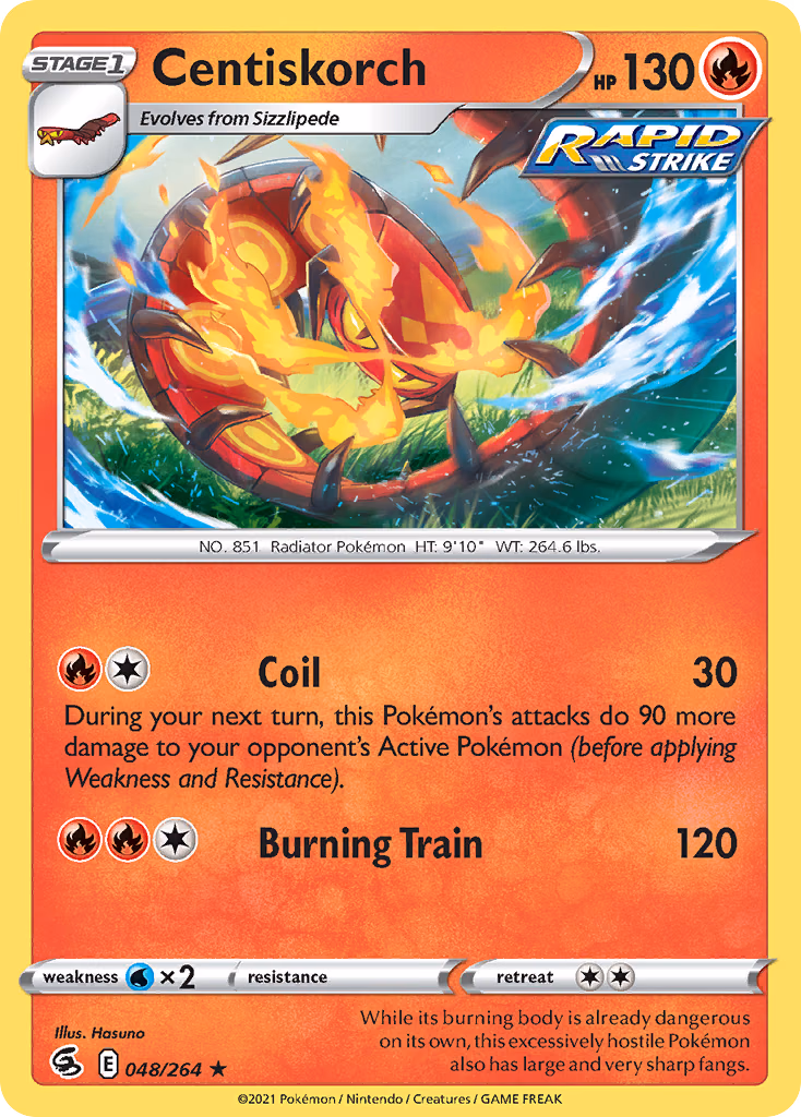 Centiskorch Pokemon card (048/264, Fusion Strike)