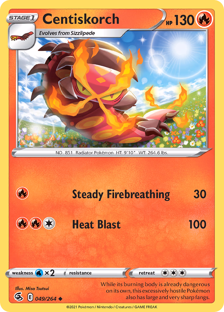 Centiskorch Pokemon card (049/264, Fusion Strike)