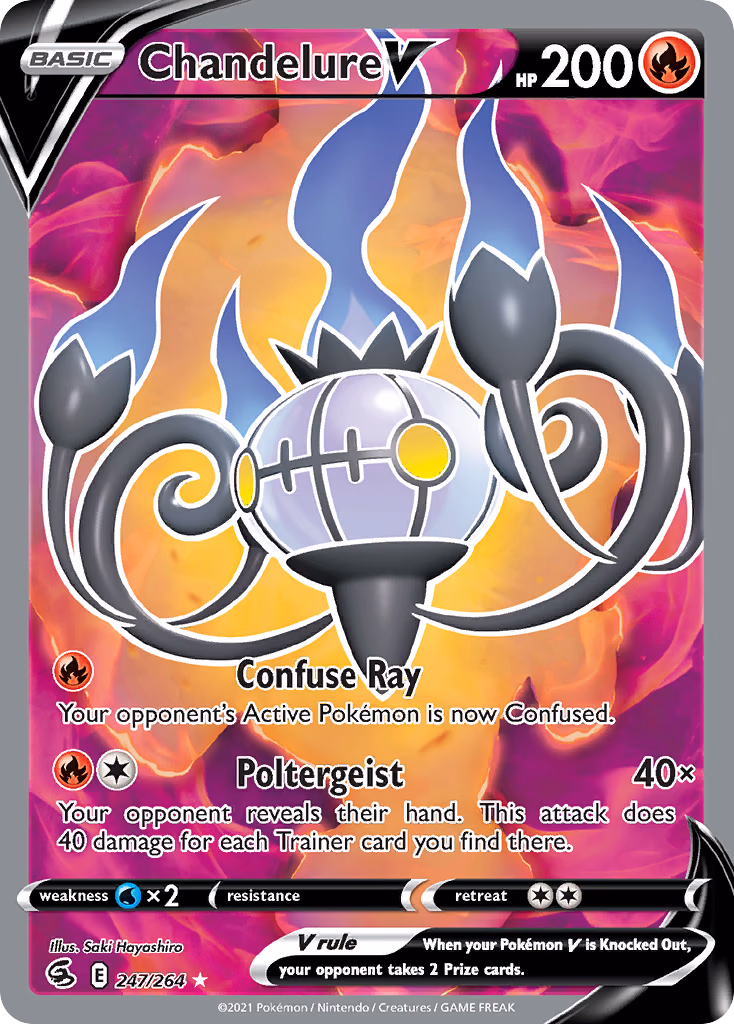 Chandelure V Pokemon card (247/264, Fusion Strike)