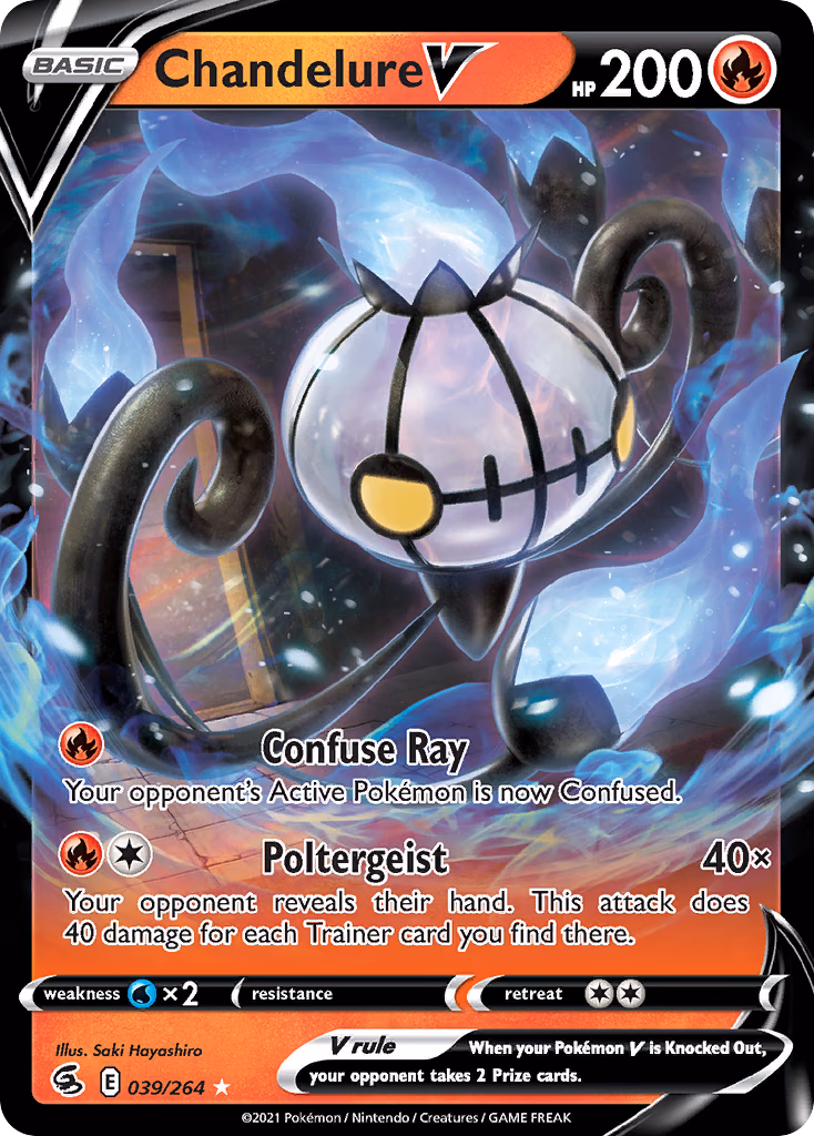 Chandelure V Pokemon card (039/264, Fusion Strike)