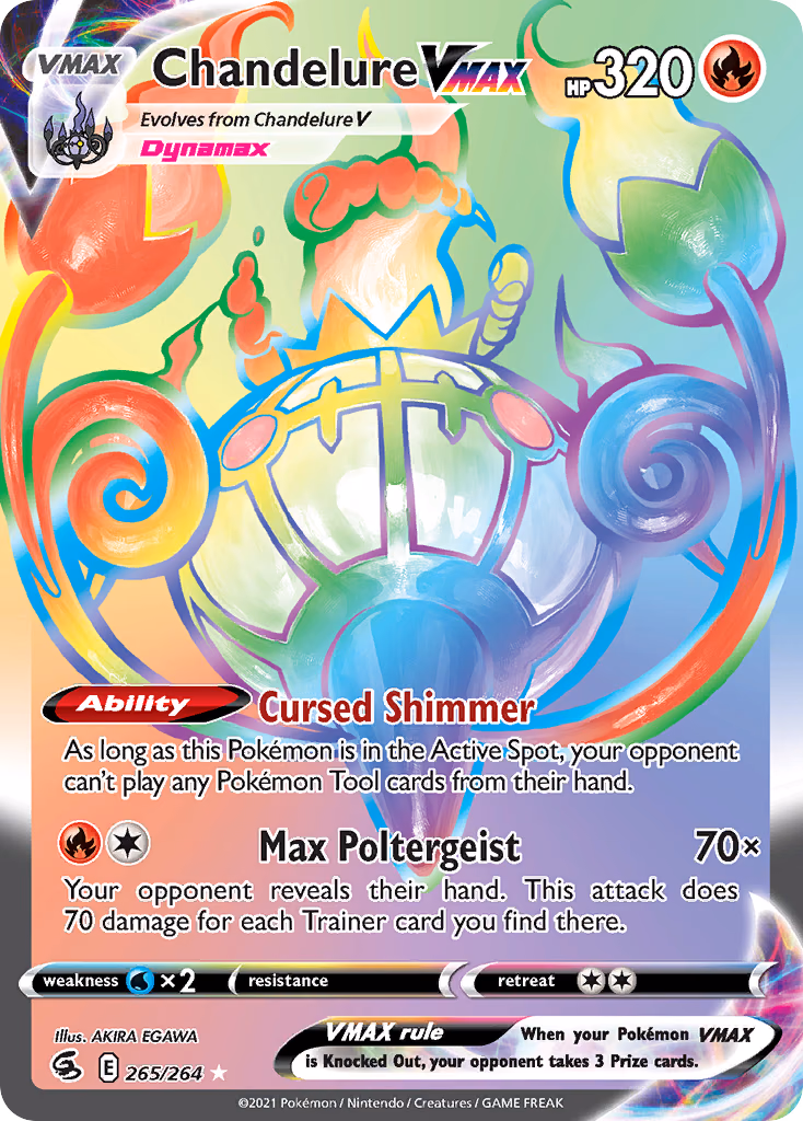 Chandelure VMAX Pokemon card (265/264, Fusion Strike)