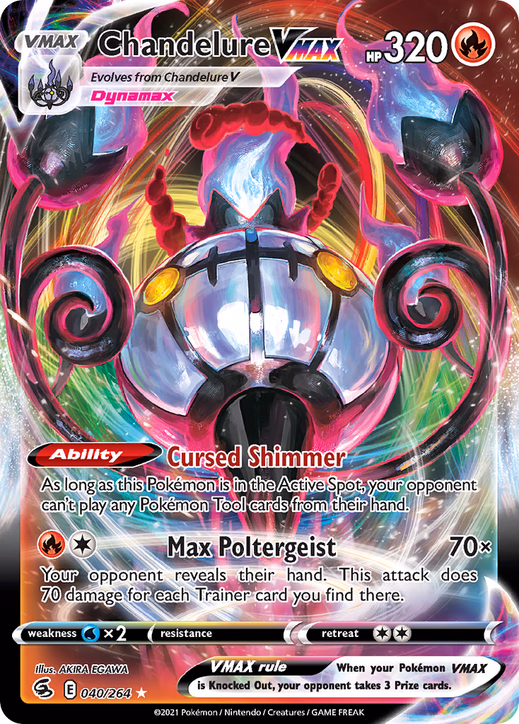 Chandelure VMAX Pokemon card (040/264, Fusion Strike)