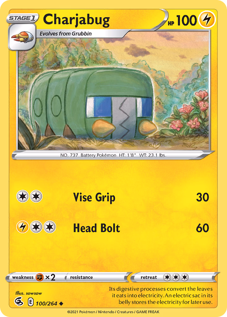 Charjabug Pokemon card (100/264, Fusion Strike)