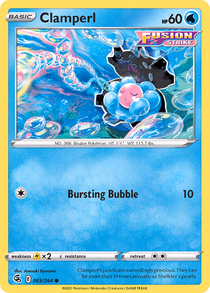 Clamperl Pokemon card (065/264, Fusion Strike)