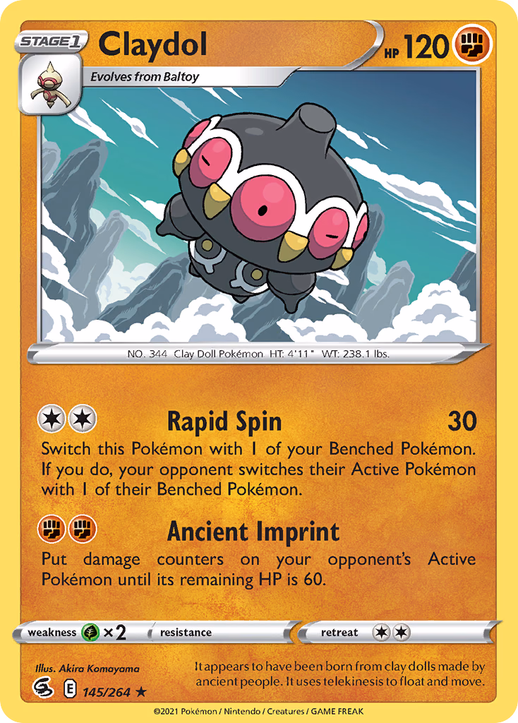 Claydol Pokemon card (145/264, Fusion Strike)