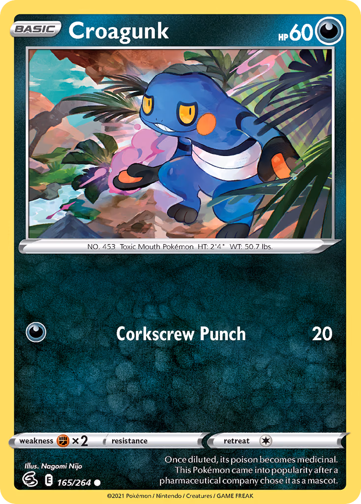 Croagunk Pokemon card (165/264, Fusion Strike)