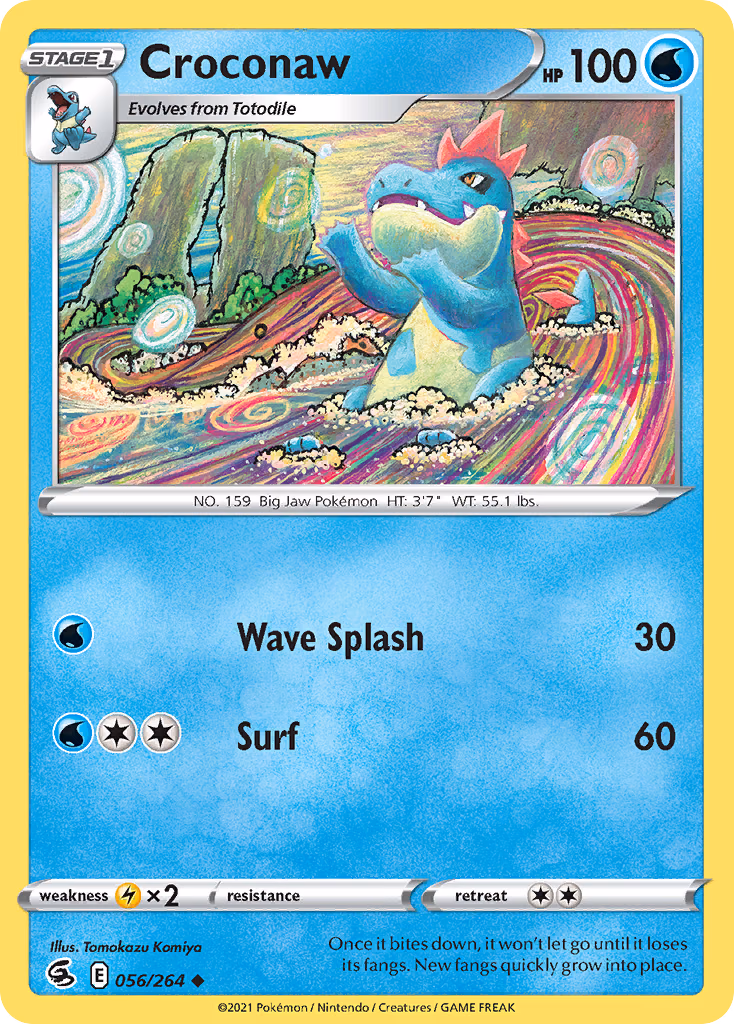 Croconaw Pokemon card (056/264, Fusion Strike)