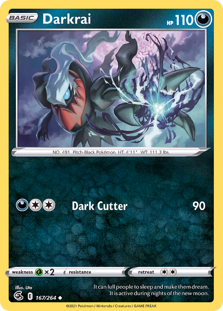 Darkrai Pokemon card (167/264, Fusion Strike)
