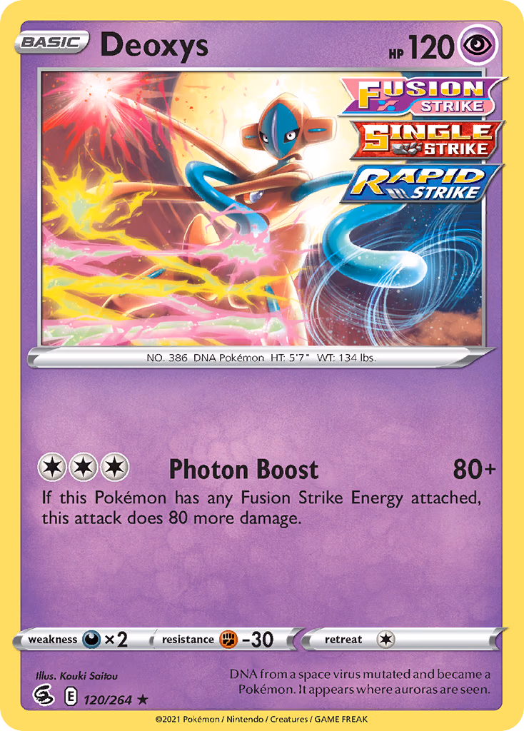 Deoxys Pokemon card (120/264, Fusion Strike)