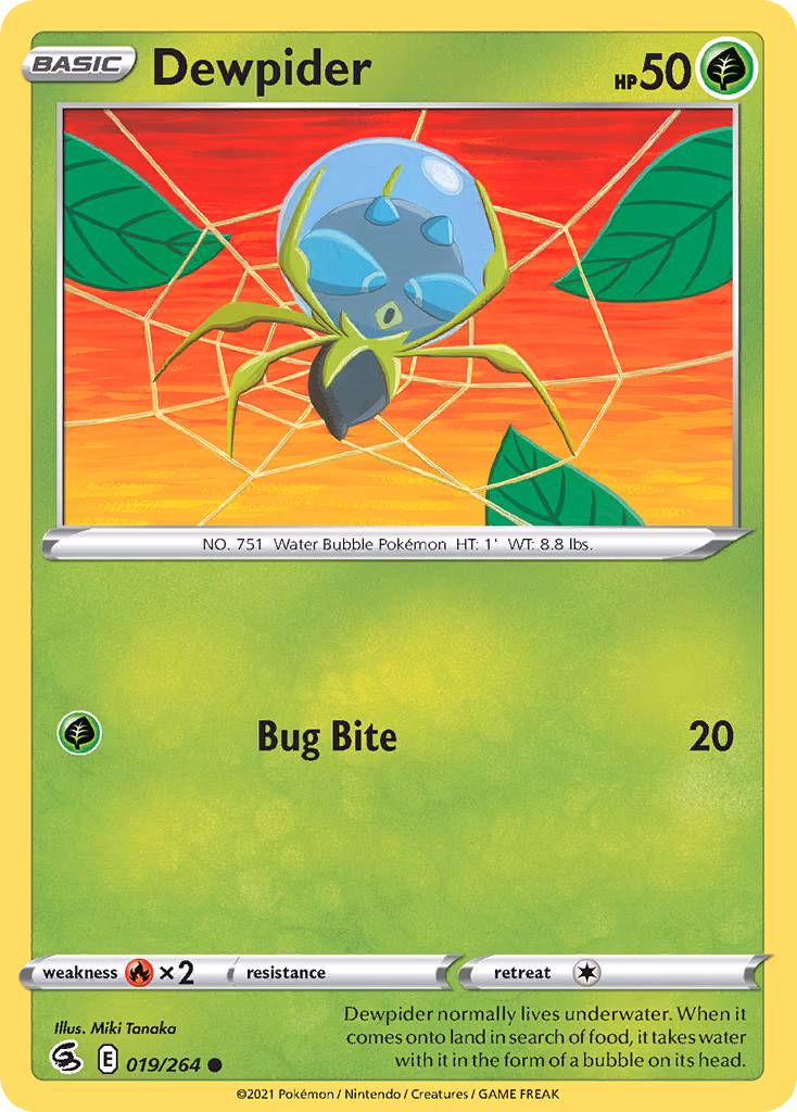 Dewpider Pokemon card (019/264, Fusion Strike)