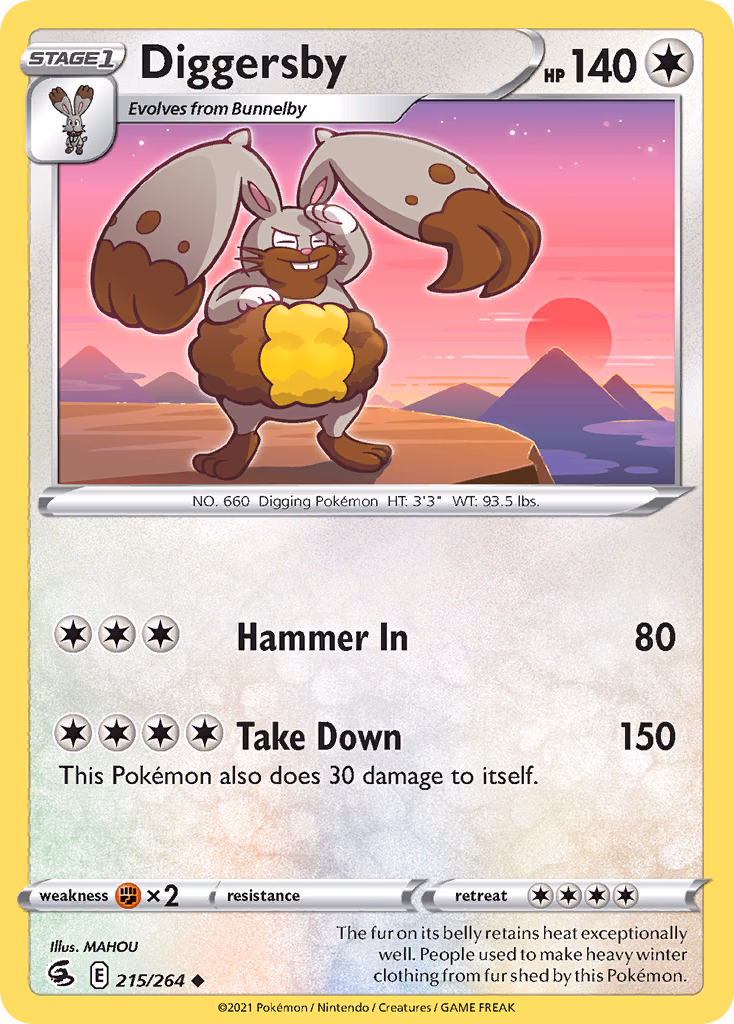 Diggersby Pokemon card (215/264, Fusion Strike)