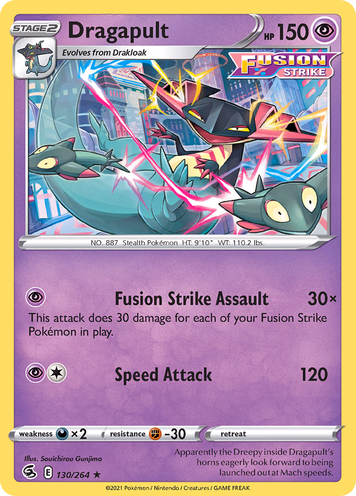 Dragapult Pokemon card (130/264, Fusion Strike)