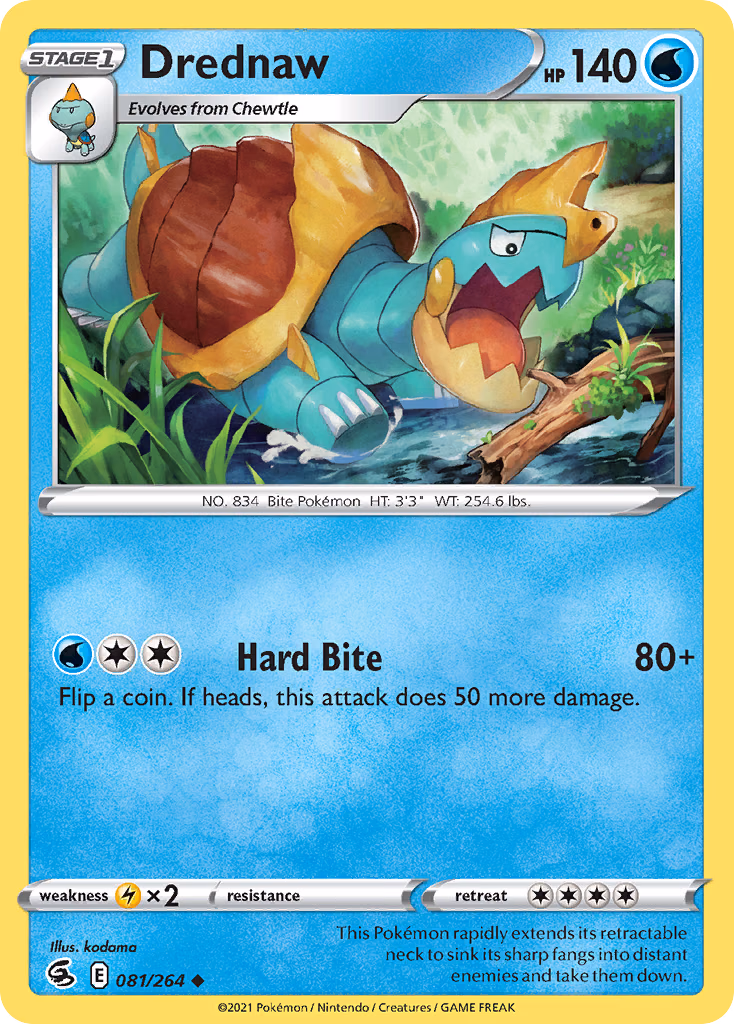 Drednaw Pokemon card (081/264, Fusion Strike)