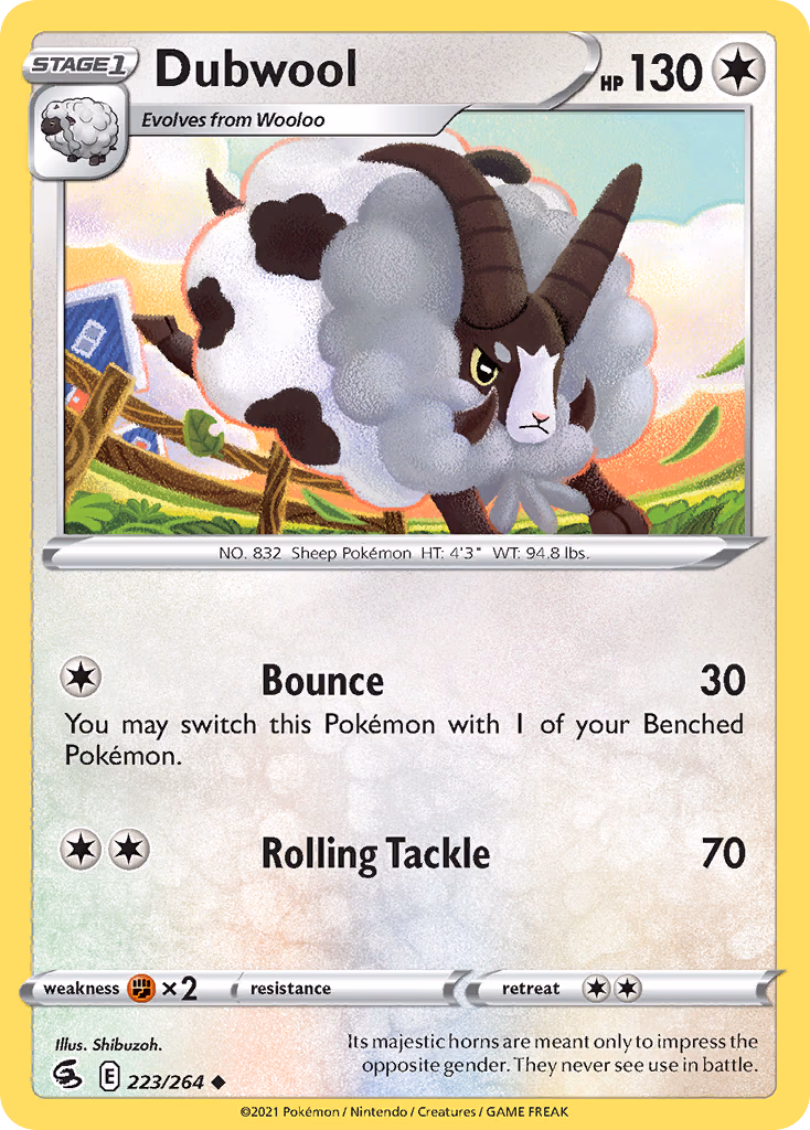 Dubwool Pokemon card (223/264, Fusion Strike)