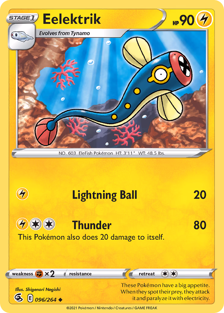 Eelektrik Pokemon card (096/264, Fusion Strike)