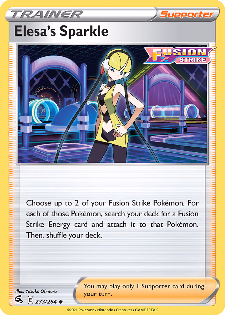 Elesa's Sparkle Pokemon card (233/264, Fusion Strike)