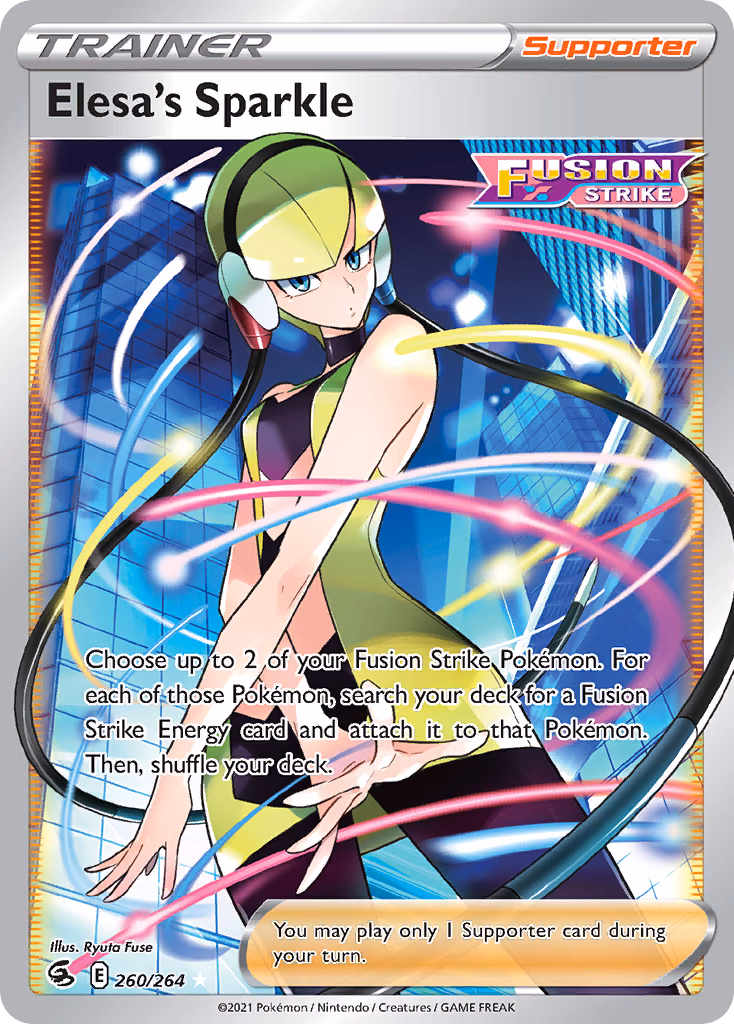 Elesa's Sparkle Pokemon card (260/264, Fusion Strike)