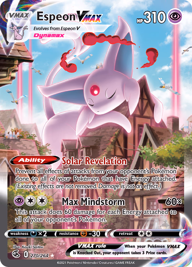 Espeon VMAX Pokemon card (270/264, Fusion Strike)