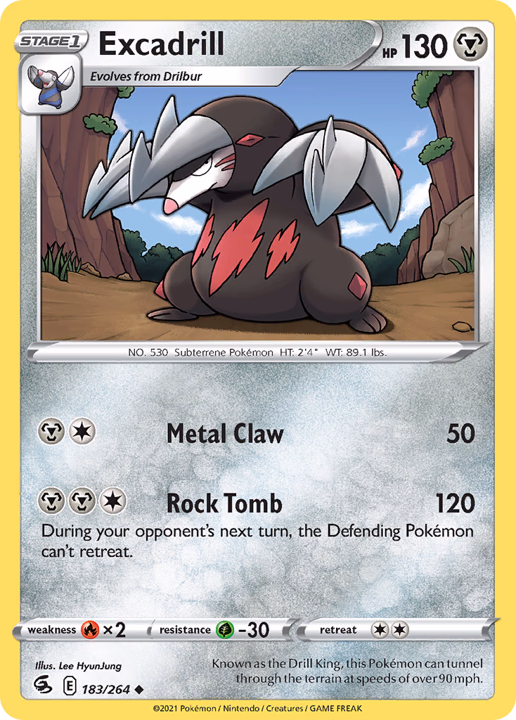 Excadrill Pokemon card (183/264, Fusion Strike)