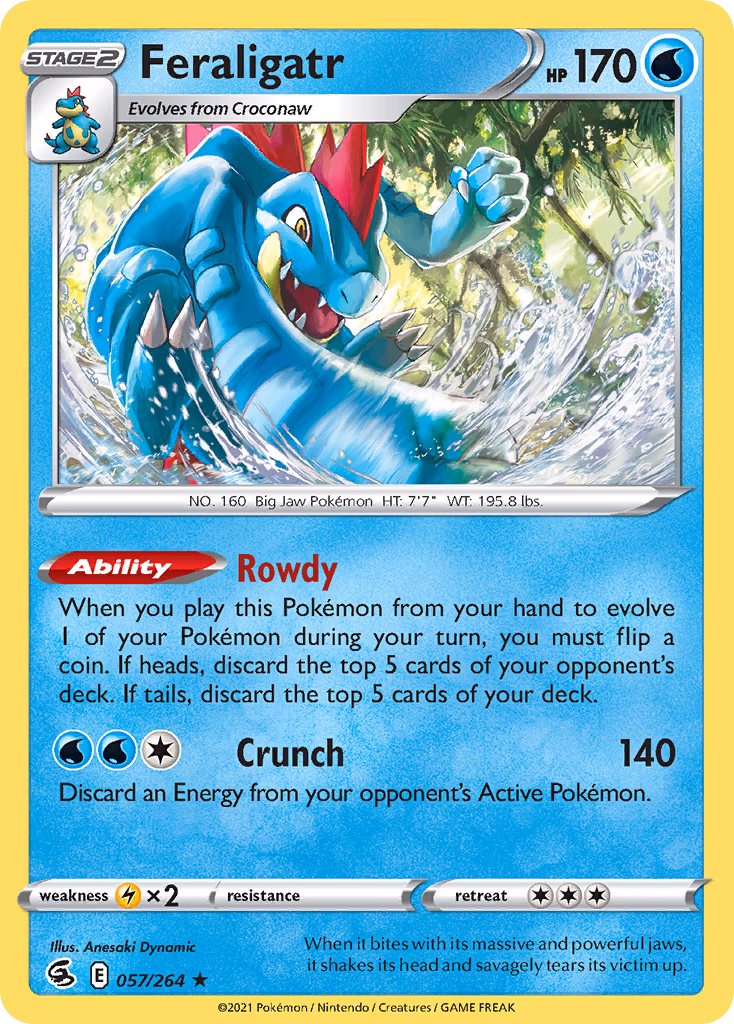 Feraligatr Pokemon card (057/264, Fusion Strike)