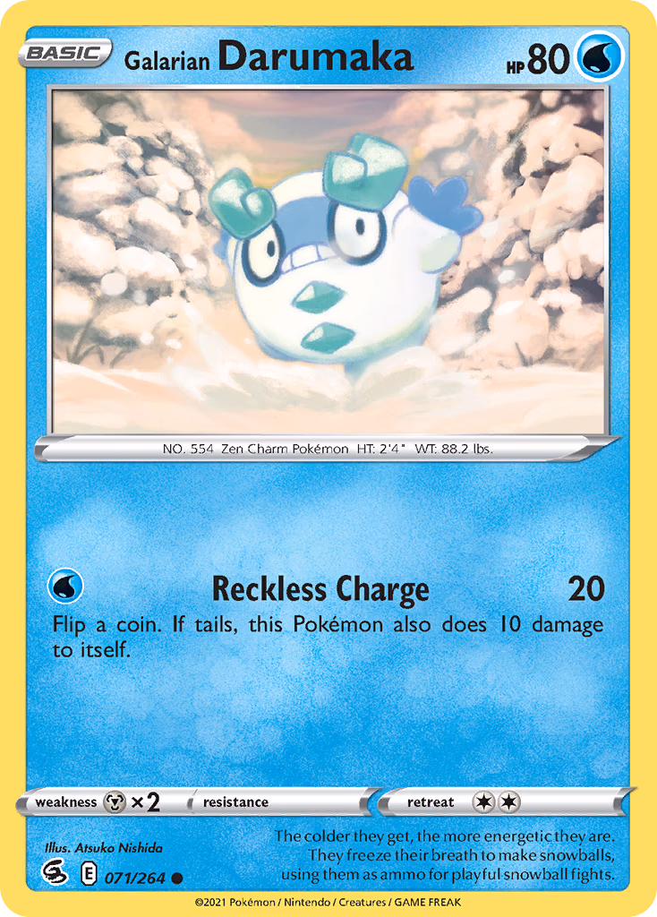 Galarian Darumaka Pokemon card (071/264, Fusion Strike)