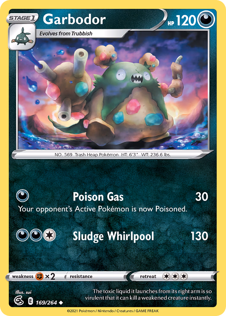 Garbodor Pokemon card (169/264, Fusion Strike)