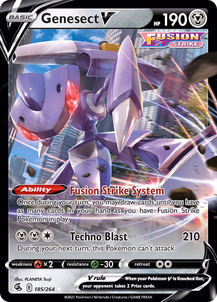 Genesect V Pokemon card (185/264, Fusion Strike)
