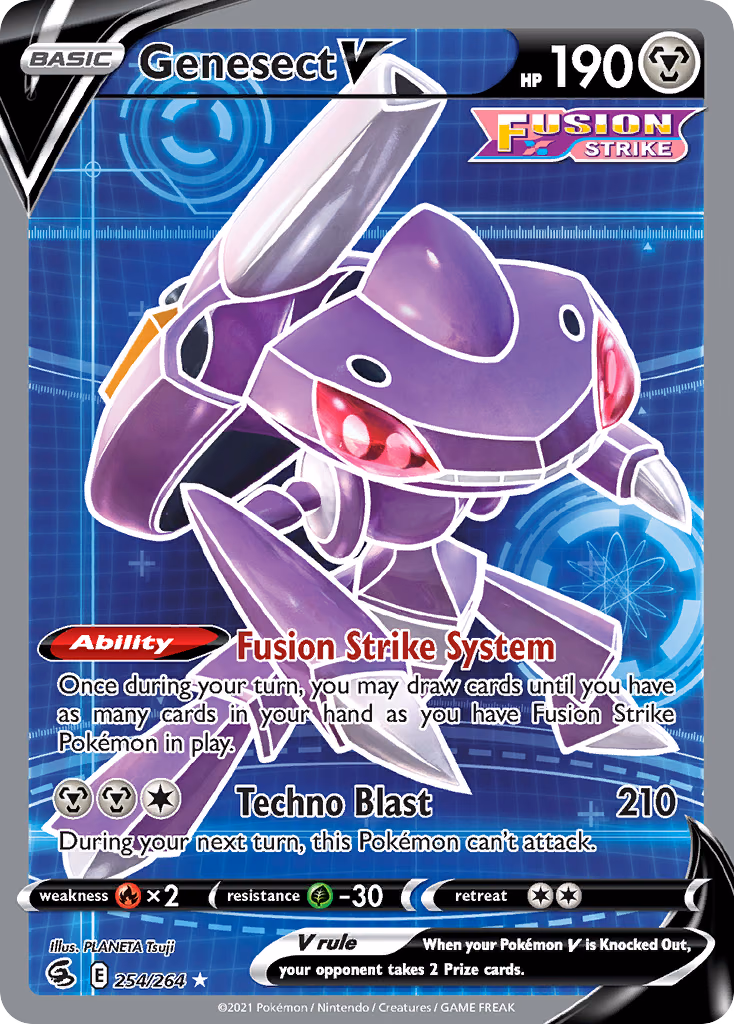 Genesect V Pokemon card (254/264, Fusion Strike)
