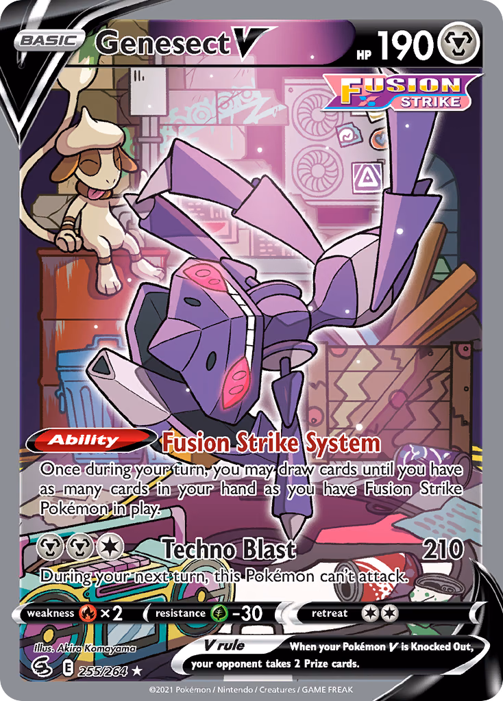 Genesect V Pokemon card (255/264, Fusion Strike)