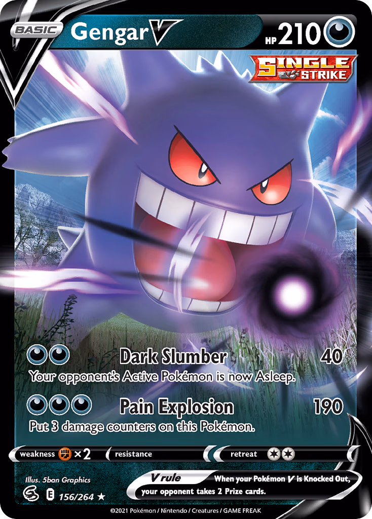 Gengar V Pokemon card (156/264, Fusion Strike)