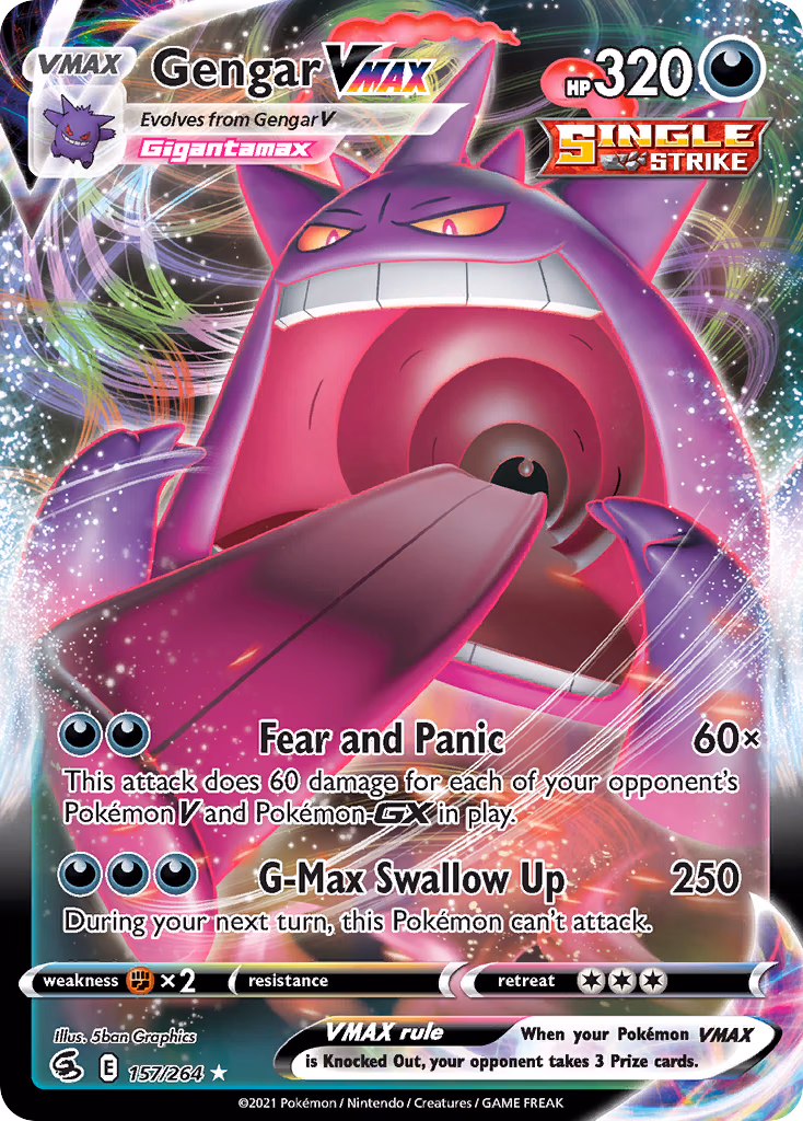Gengar VMAX Pokemon card (157/264, Fusion Strike)