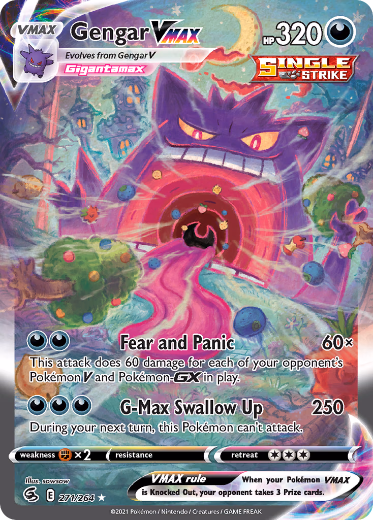 Gengar VMAX Pokemon card (271/264, Fusion Strike)