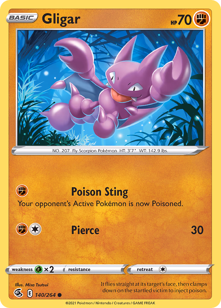 Gligar Pokemon card (140/264, Fusion Strike)
