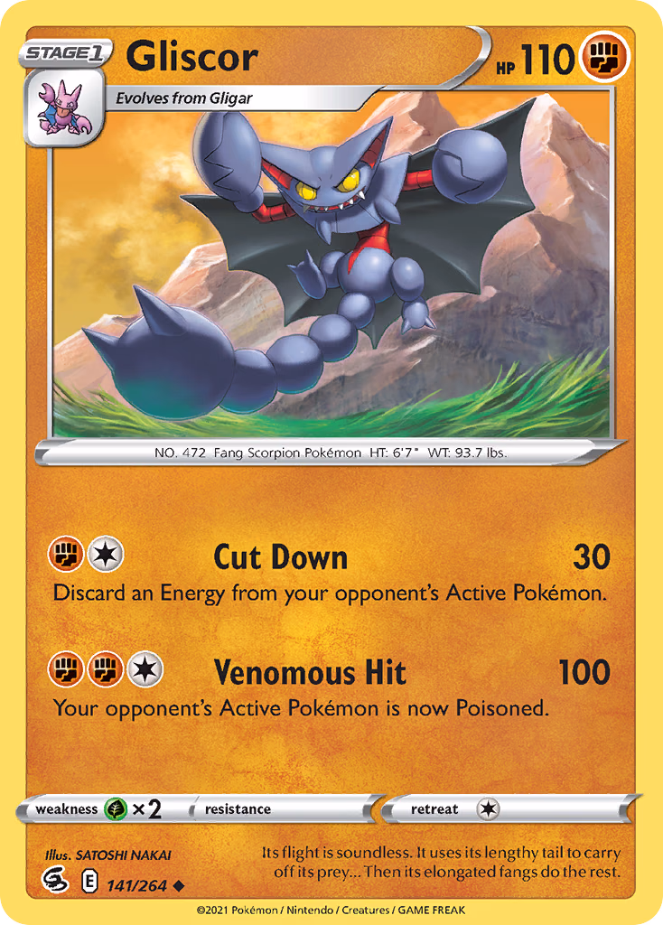 Gliscor Pokemon card (141/264, Fusion Strike)