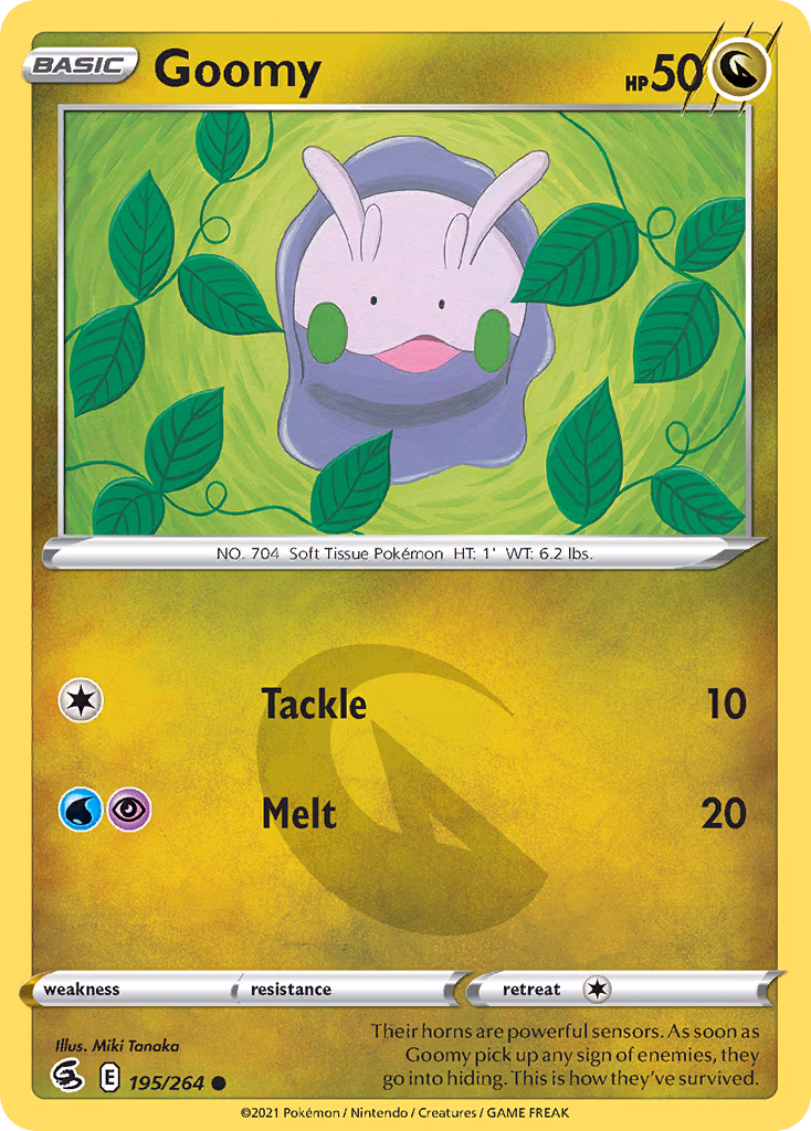Goomy Pokemon card (195/264, Fusion Strike)