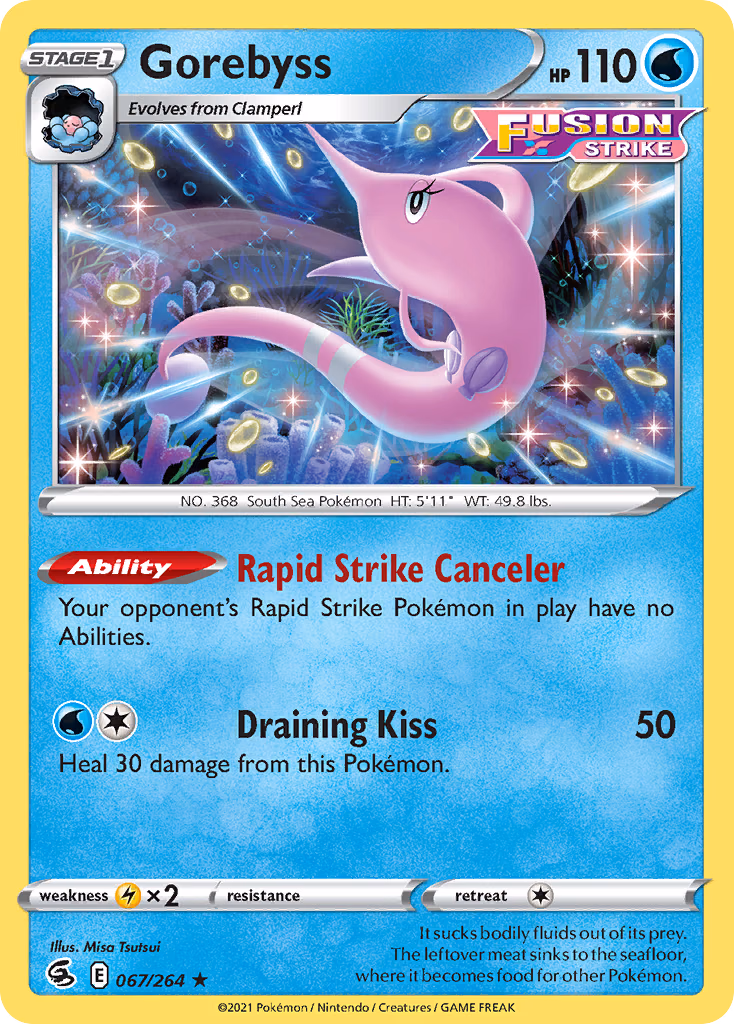 Gorebyss Pokemon card (067/264, Fusion Strike)